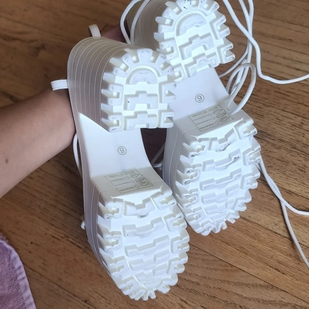 Nasty Gal white strappy platform, 4